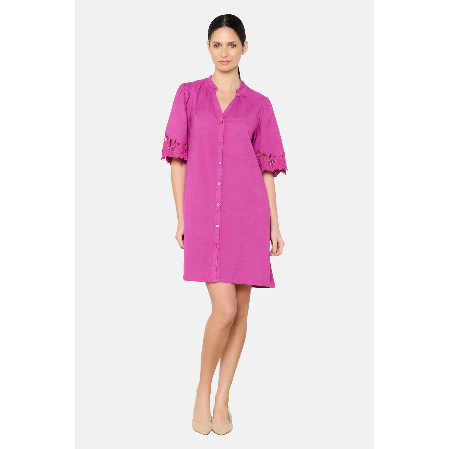 LOLALIZA blousejurk fuchsia