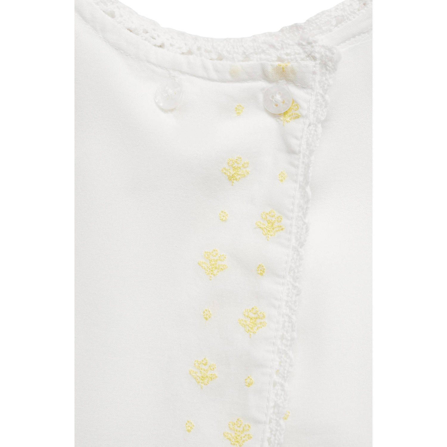 Mango Kids korte jurk met bloomer broderie wit