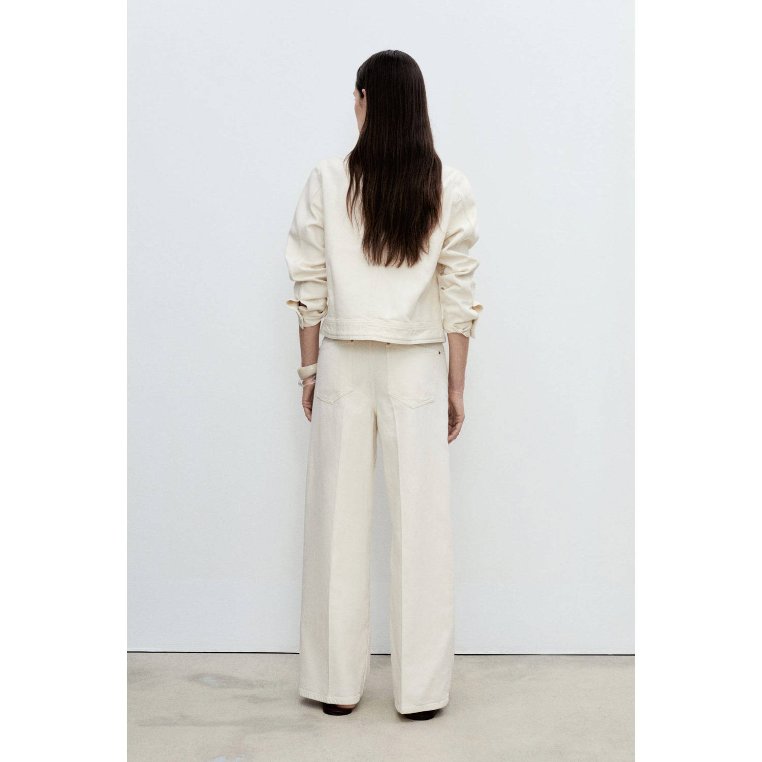 Mango wide leg jeans ecru