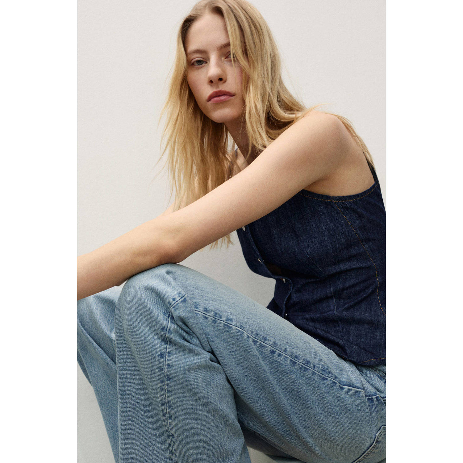 Mango light blue denim