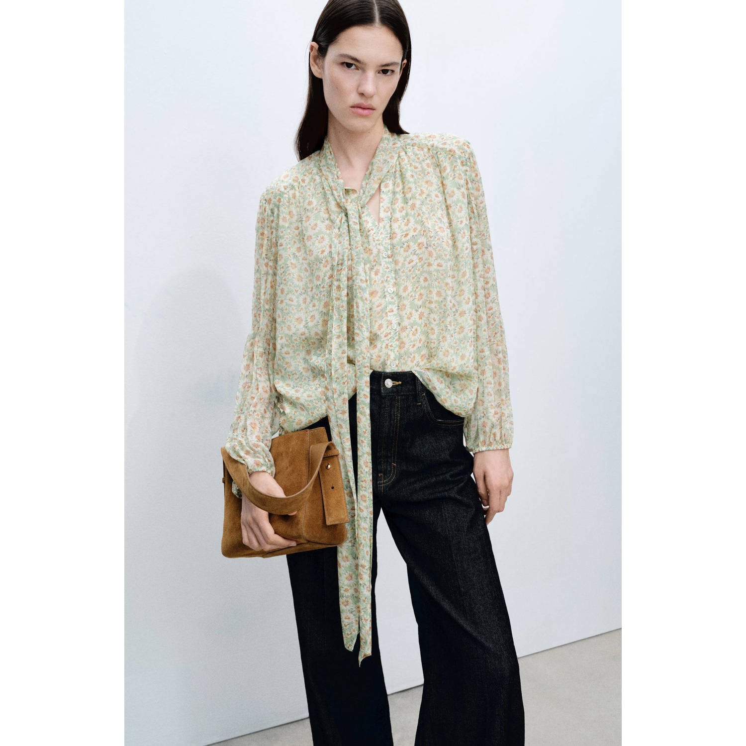 Mango blouse groen