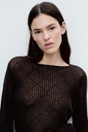thumbnail: Mango trui donkerbruin crochet