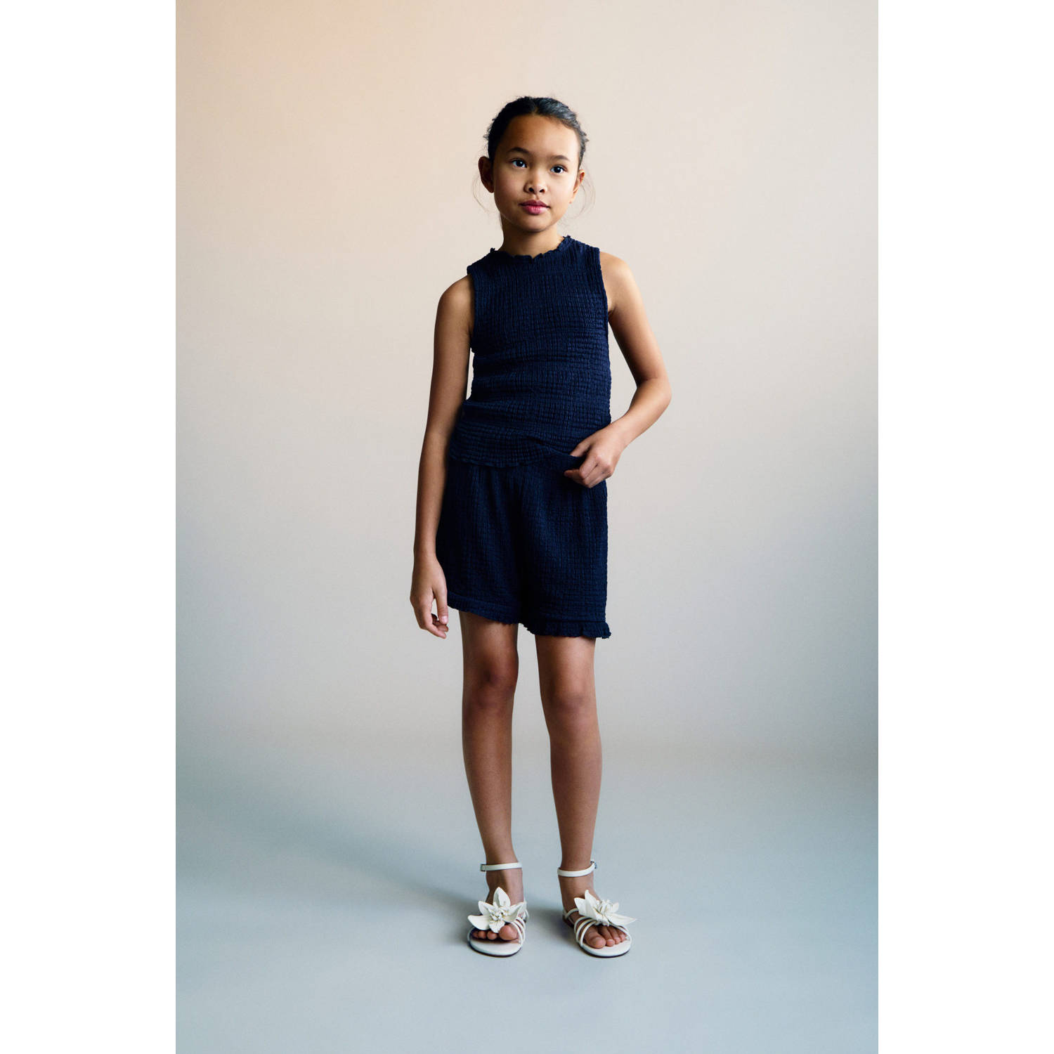 Mango Kids casual short donkerblauw