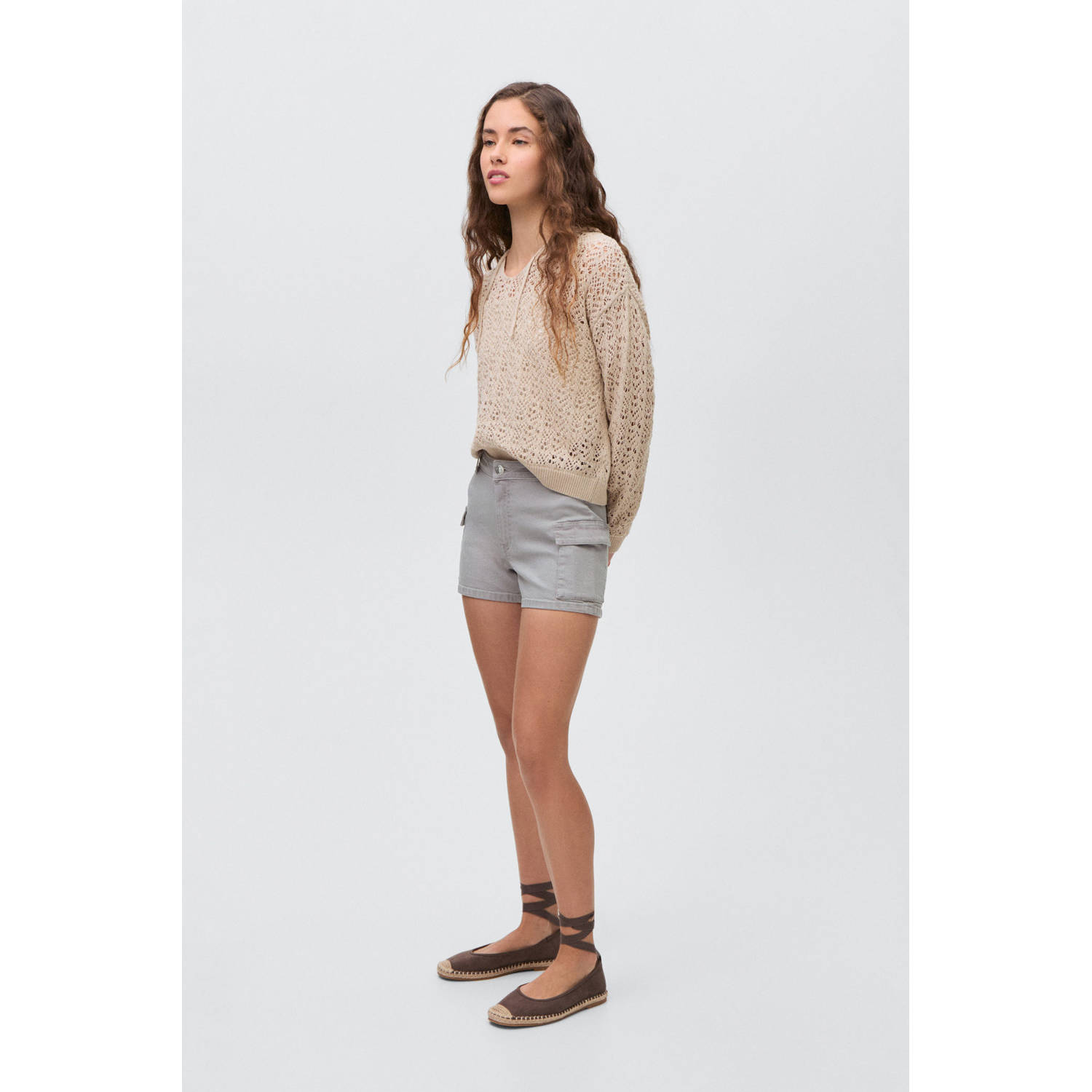 MANGO TEEN denim short grey denim