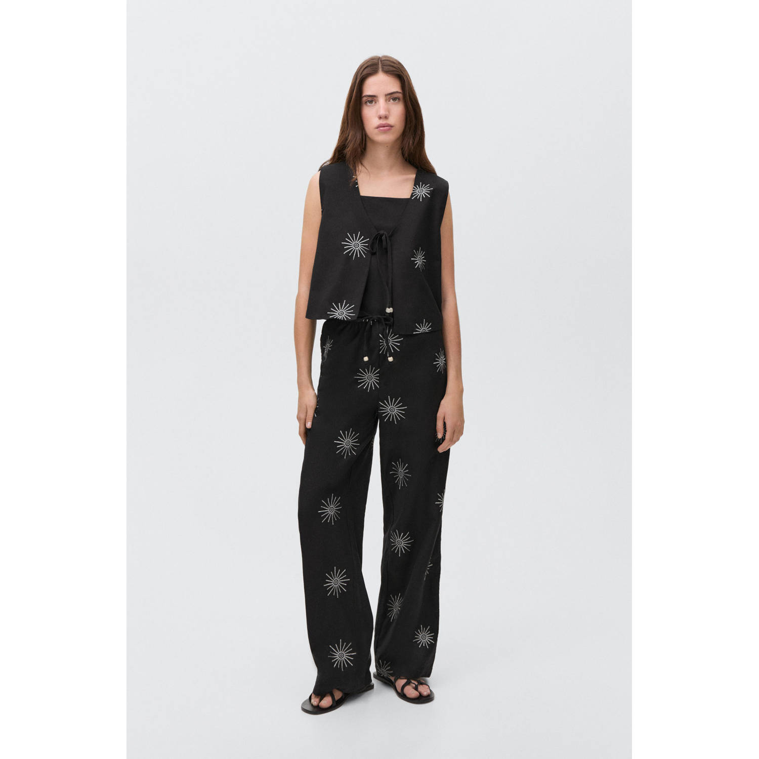 MANGO TEEN casual broek zwart