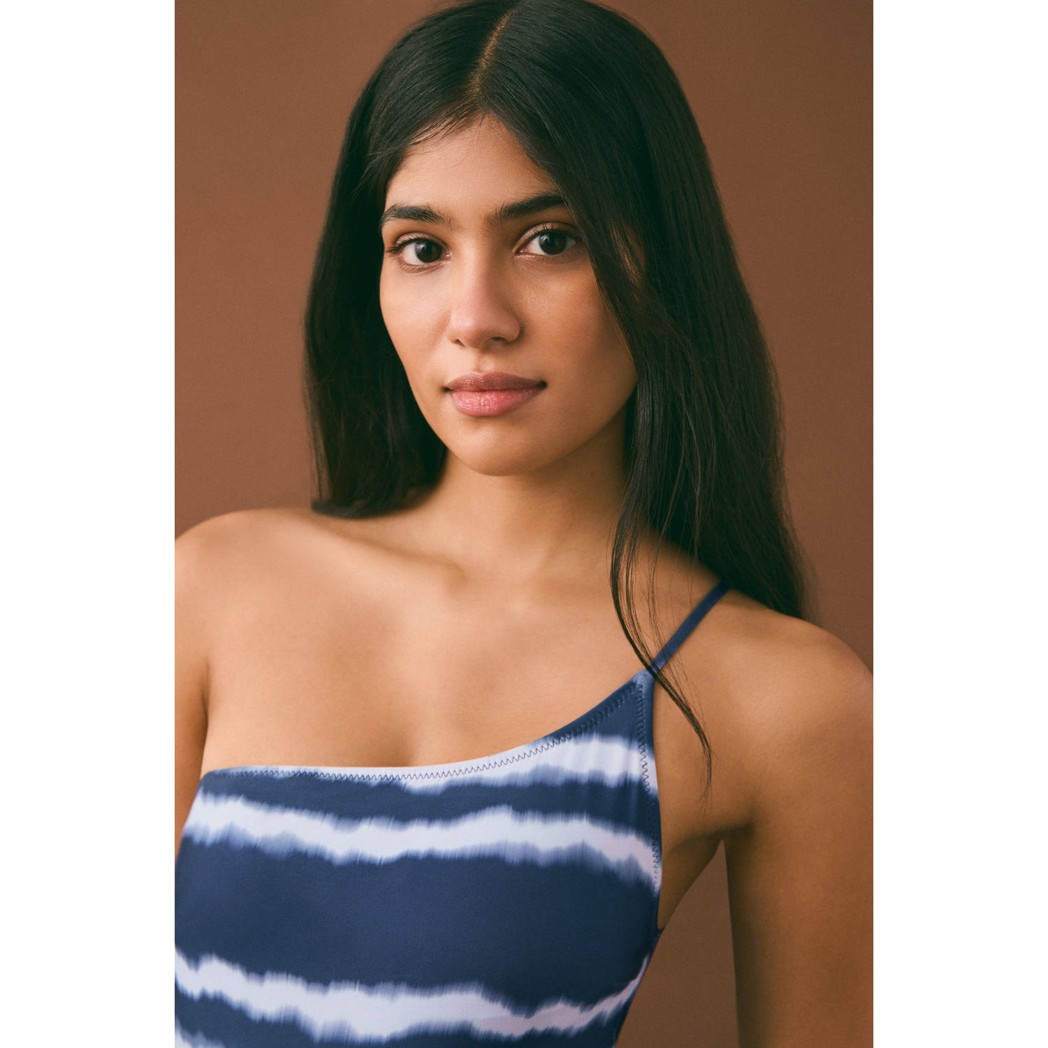 MANGO TEEN badpak marineblauw wit