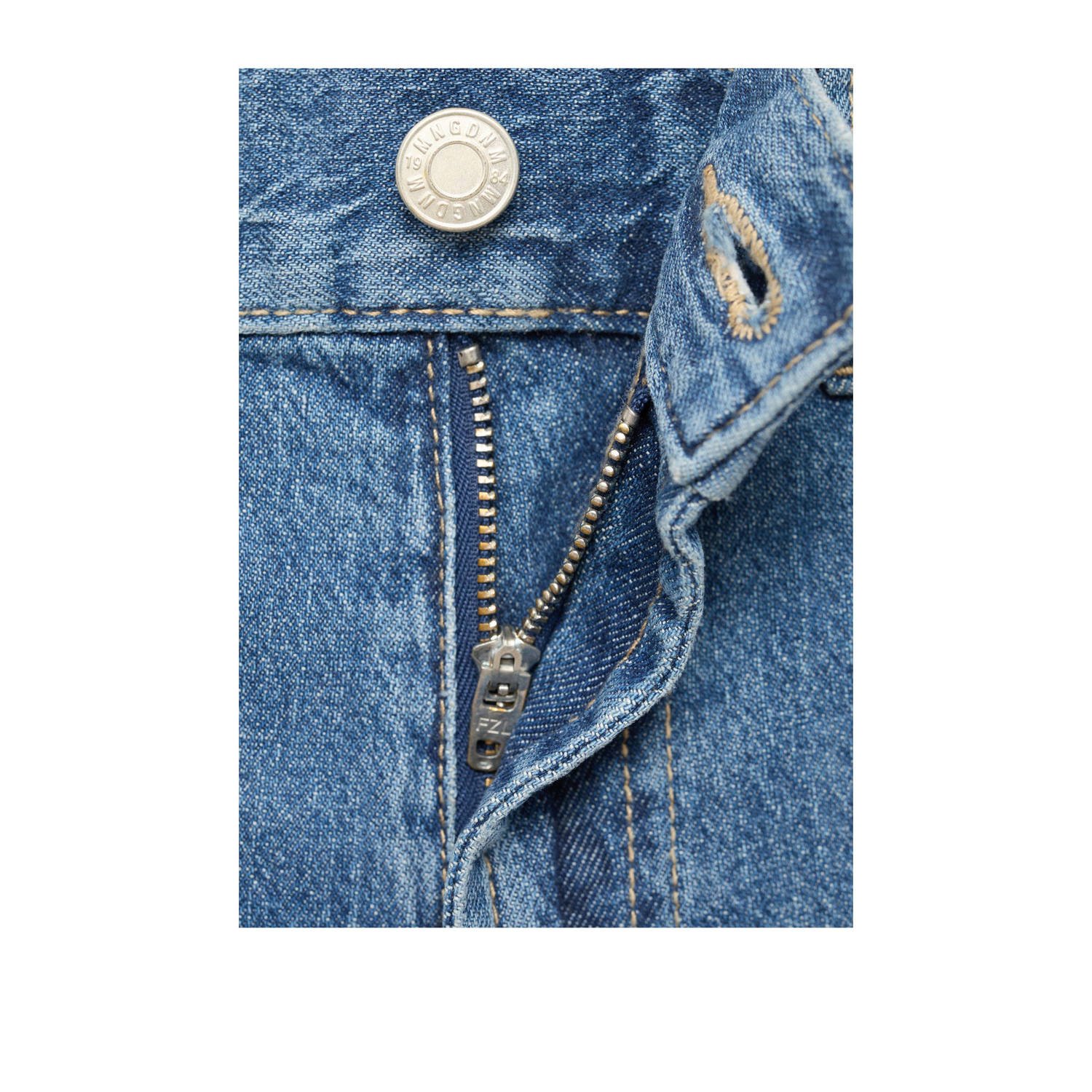 Mango high waist wide leg jeans dark blue denim