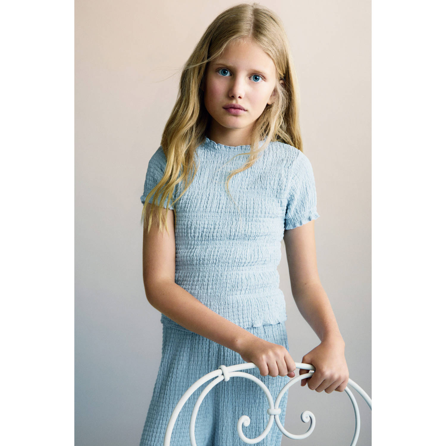 Mango Kids T-shirt lichtblauw