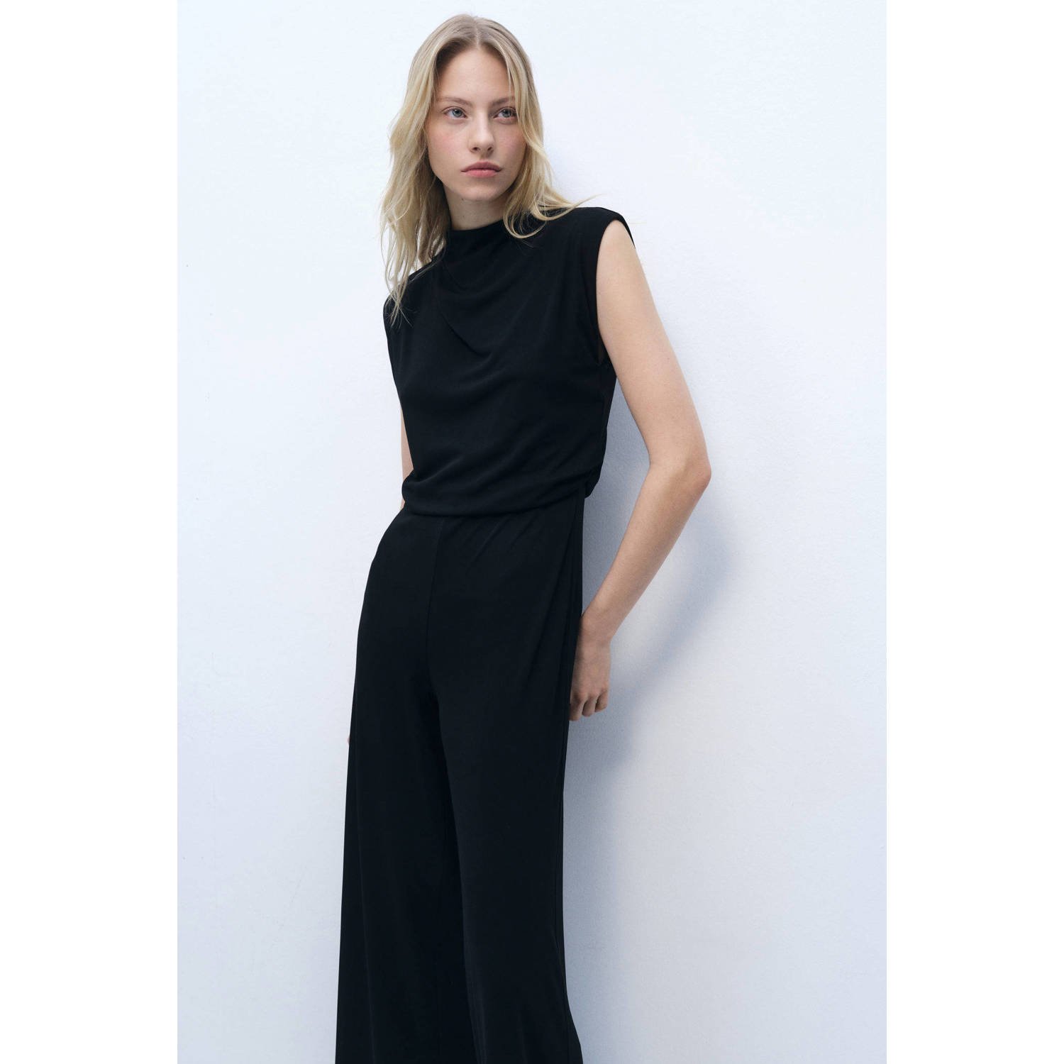 Mango straight jumpsuit zwart