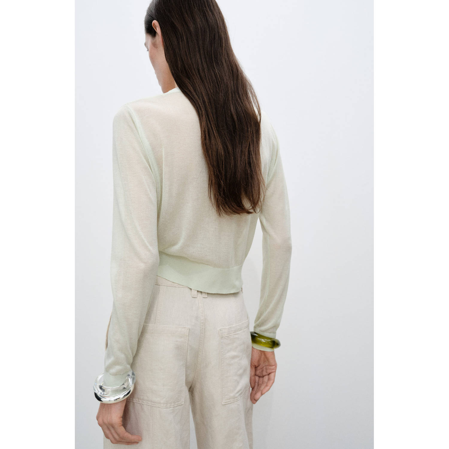 Mango vest lichtgroen