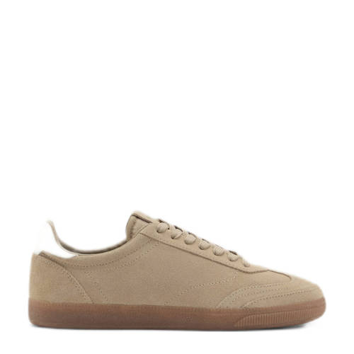 Mango suède sneakers lichtbruin afbeelding