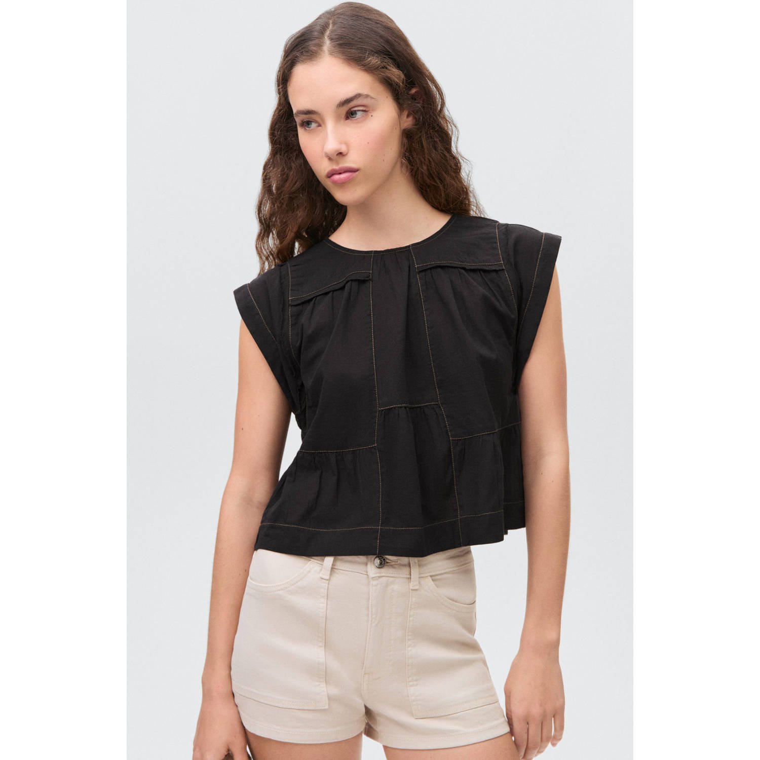 MANGO TEEN cropped top zwart