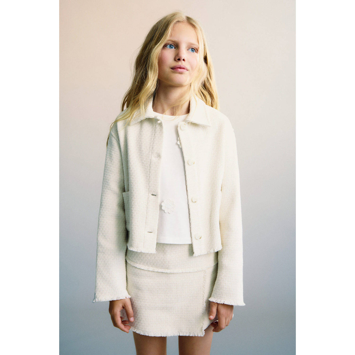 Mango Kids jasje voor binnen ecru