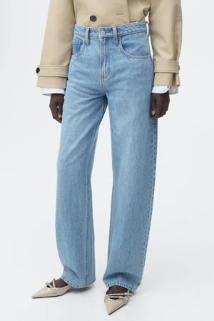 high waist light blue denim