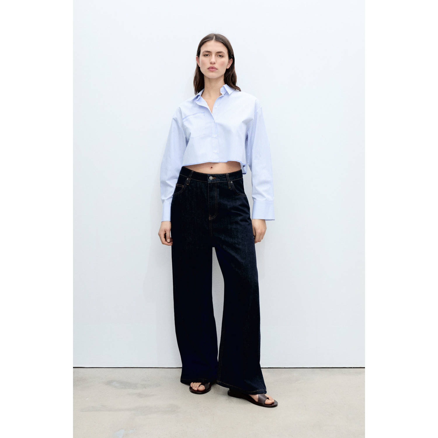 Mango blouse lichtblauw