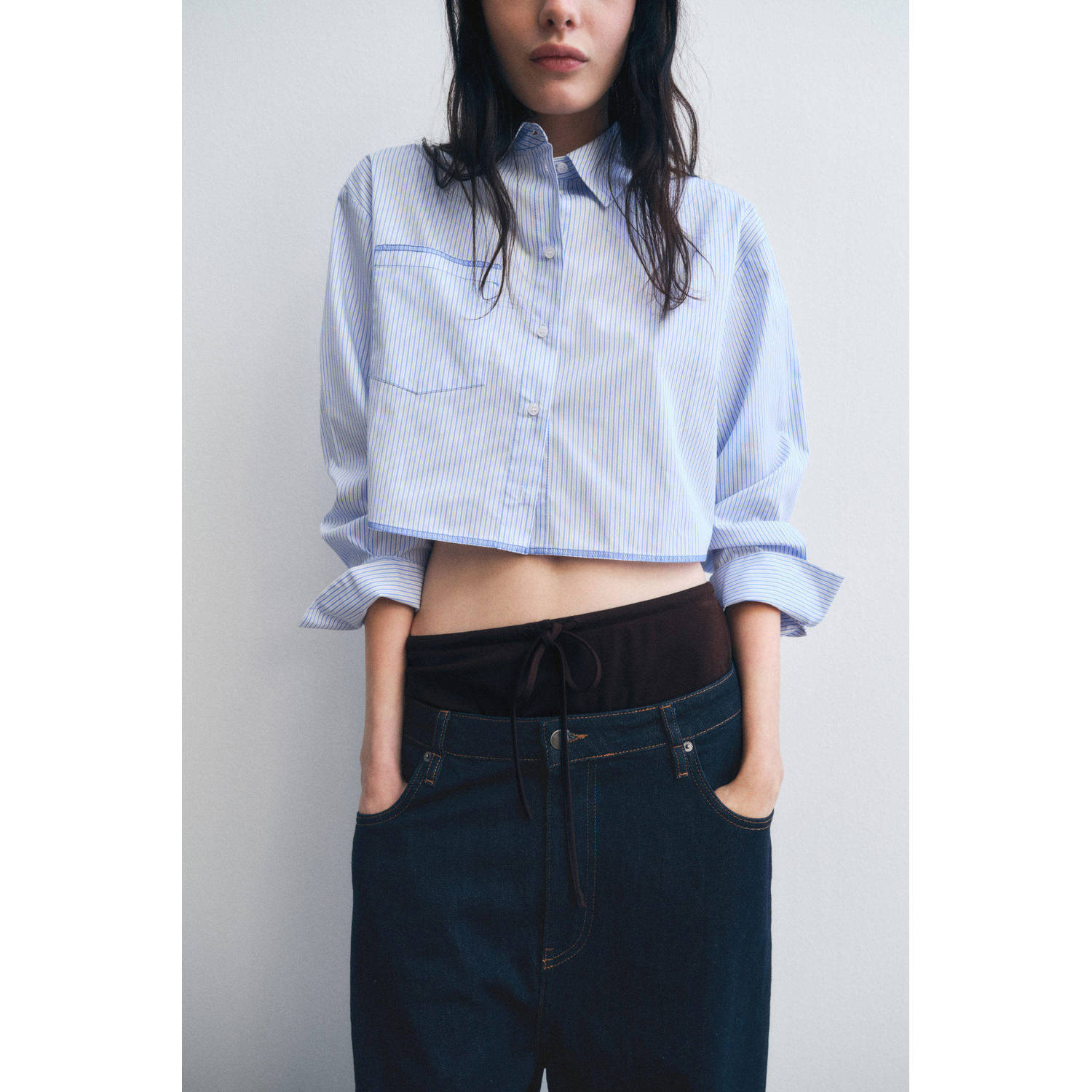Mango blouse lichtblauw