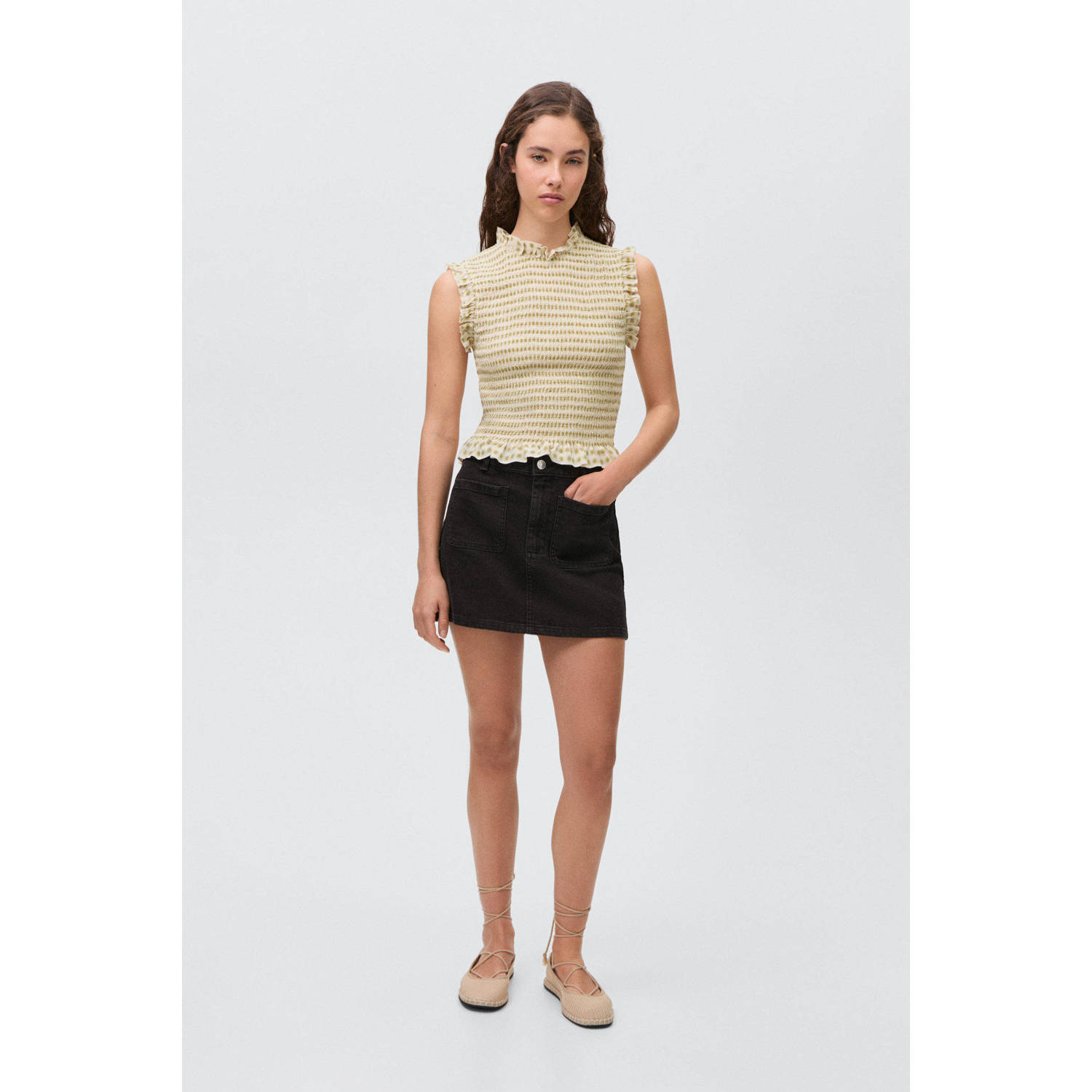 MANGO TEEN mouwloze top geel