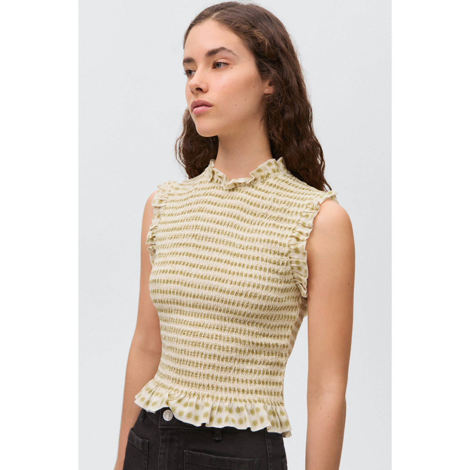 MANGO TEEN mouwloze top geel
