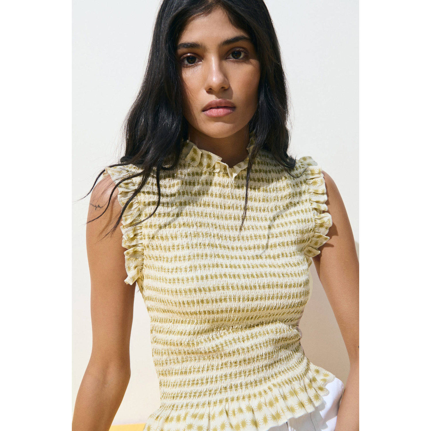 MANGO TEEN mouwloze top geel