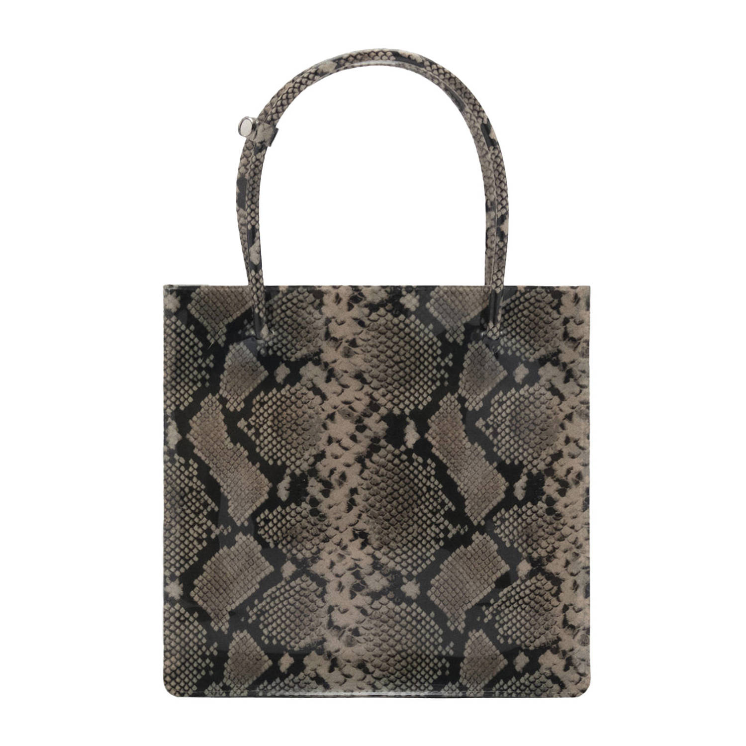 Mango handtas met slangenprint grijs