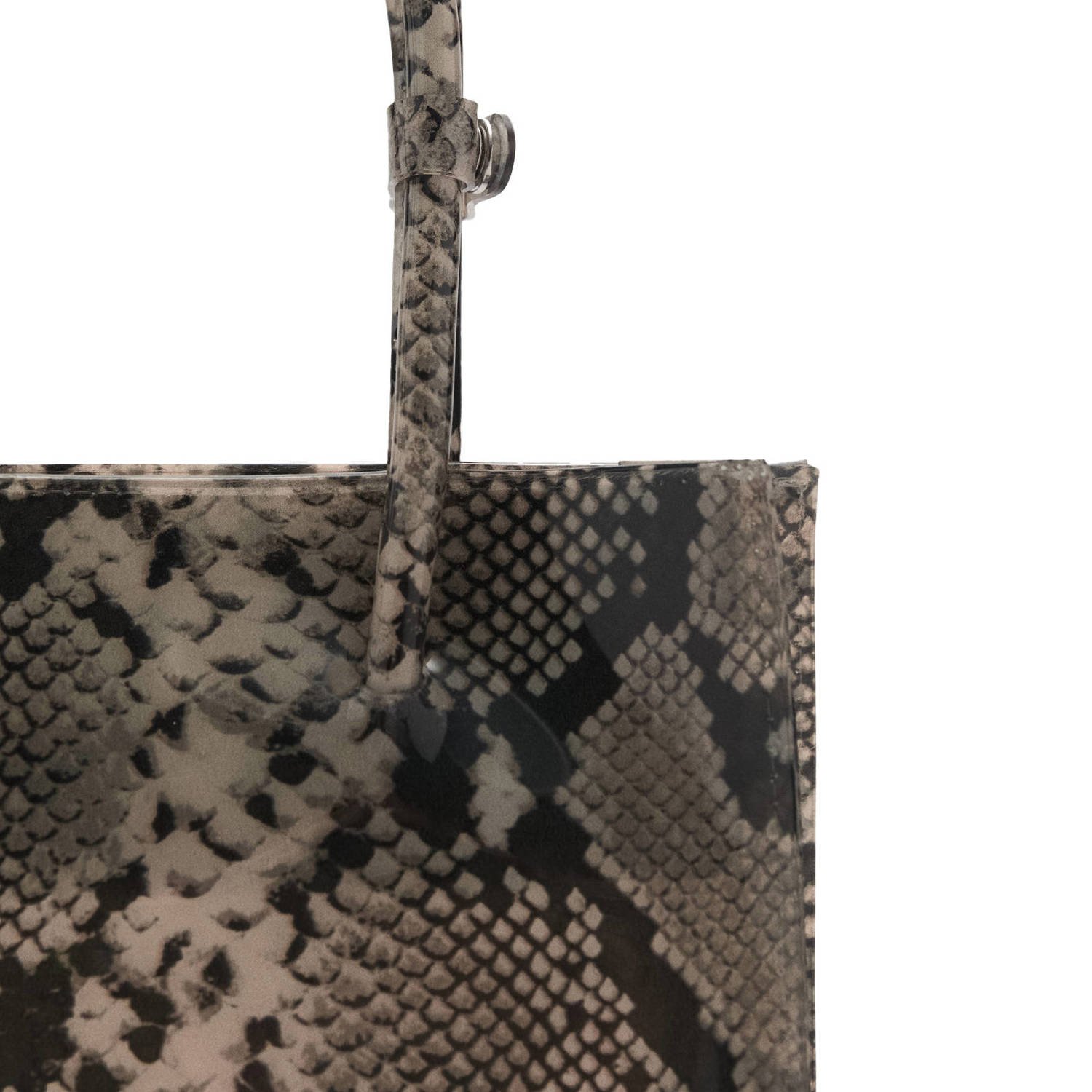 Mango handtas met slangenprint grijs