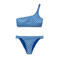 MANGO TEEN one shoulder crop bikini blauw