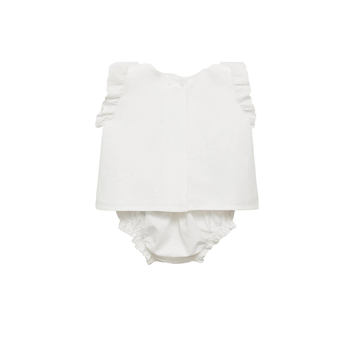 Mango Kids korte jurk met bloomer wit
