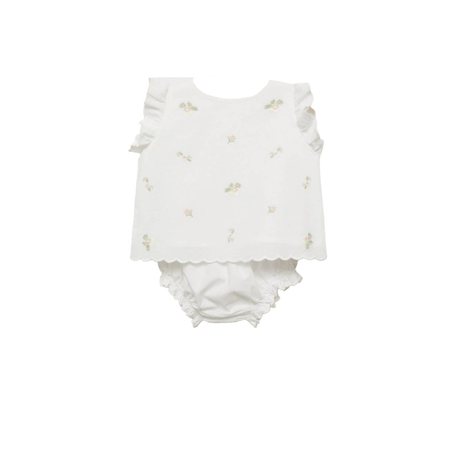 Mango Kids korte jurk met bloomer wit