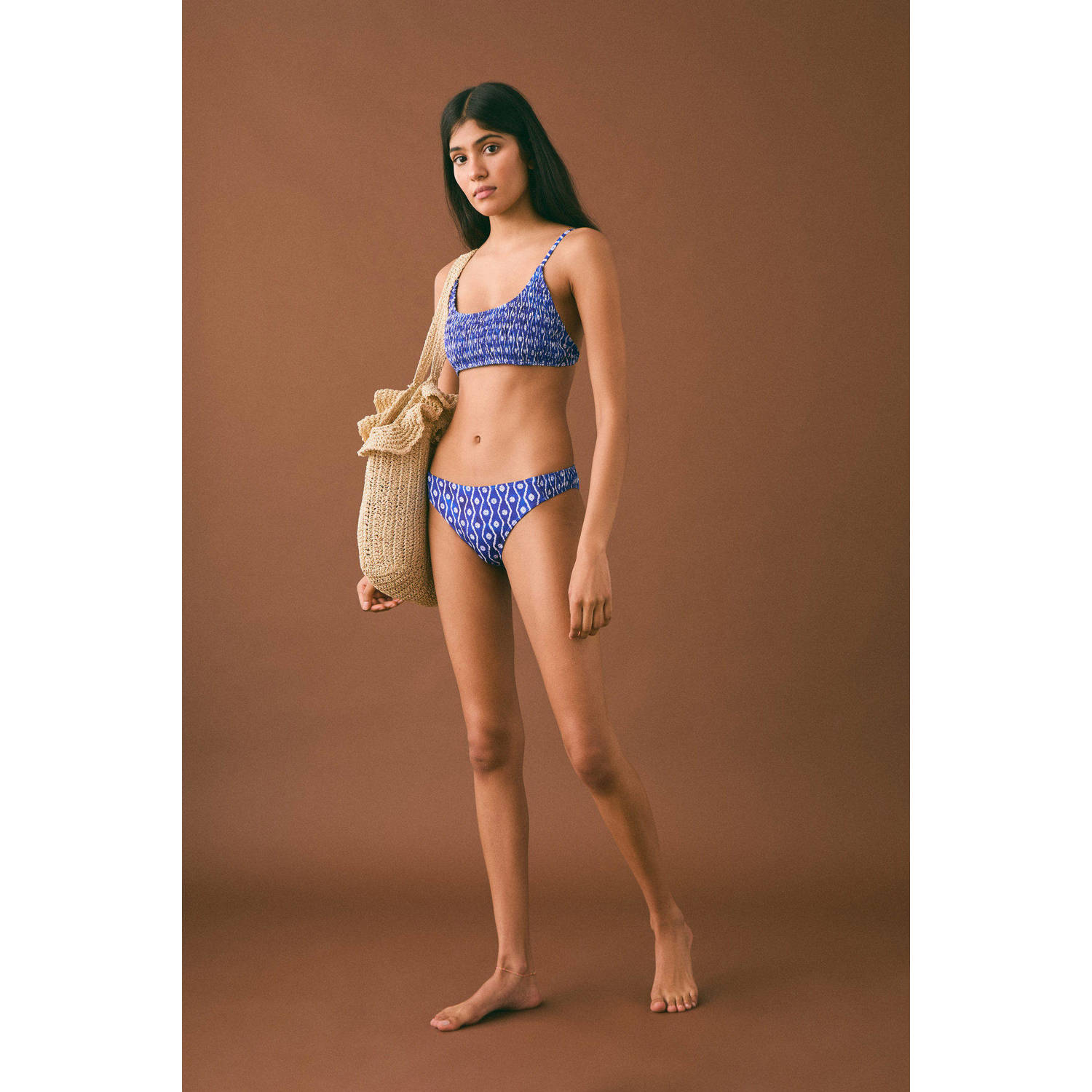 MANGO TEEN bikini kobaltblauw wit