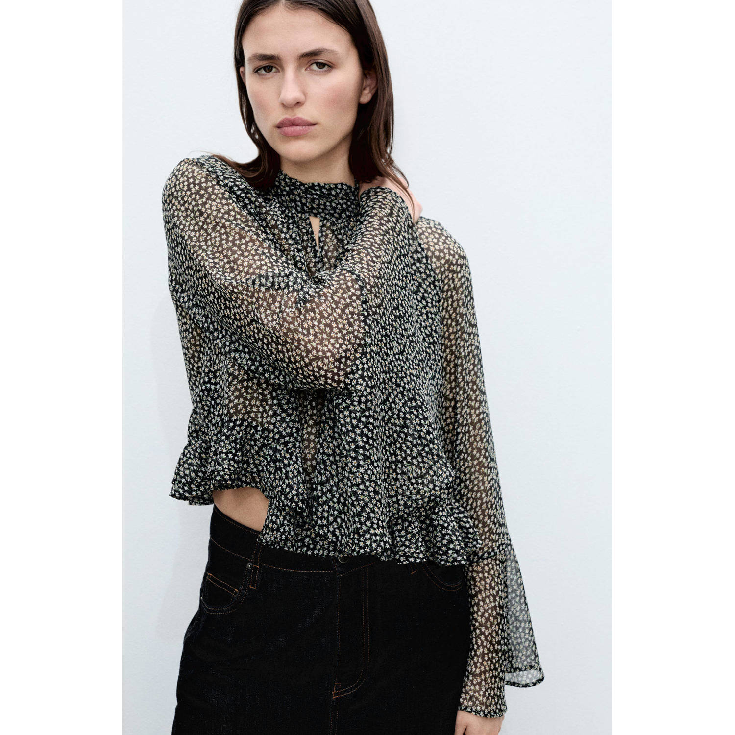 Mango blousetop zwart