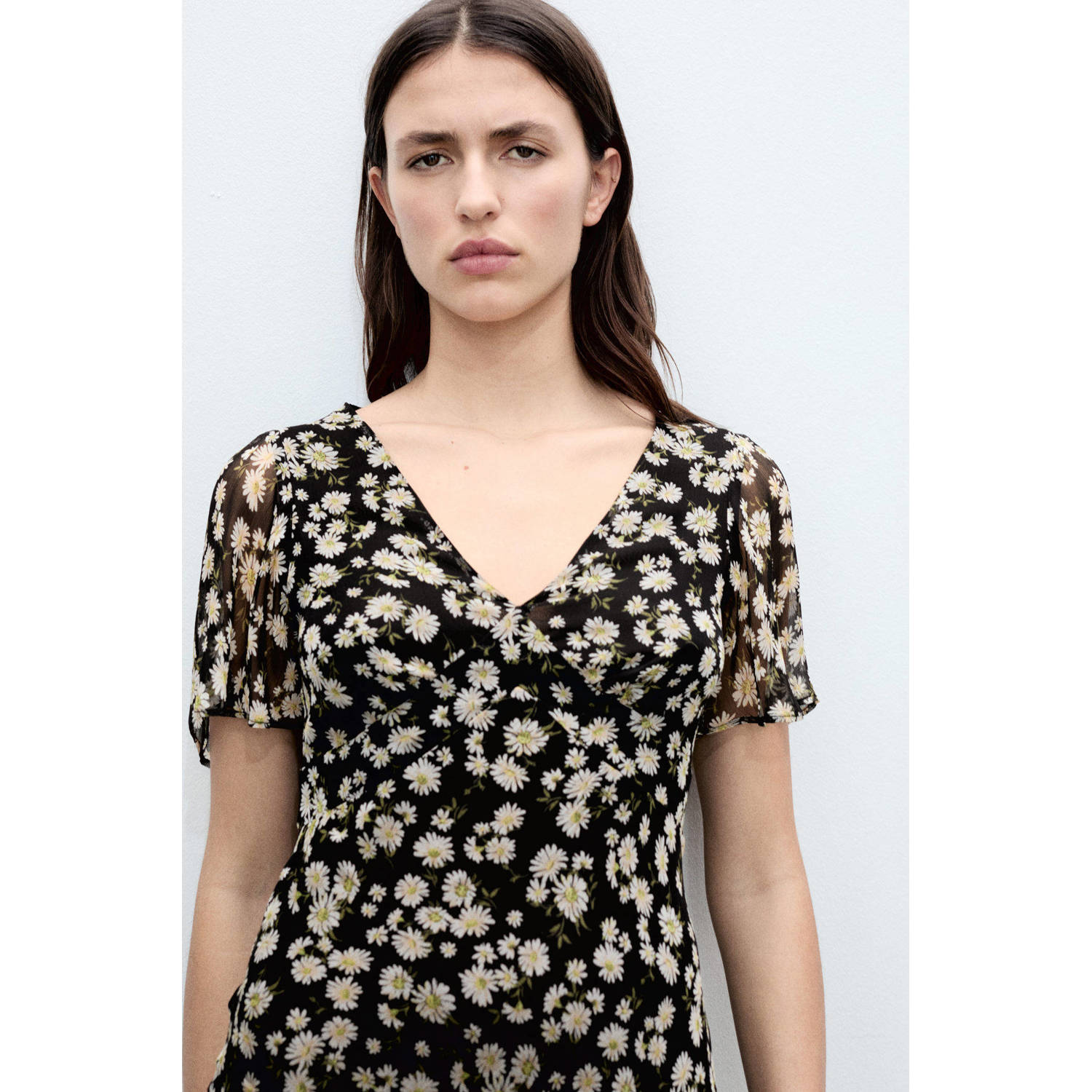 Mango midi jurk zwart