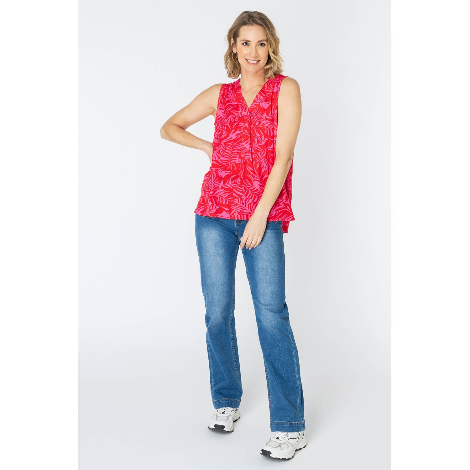 ES&SY mouwloze top roze