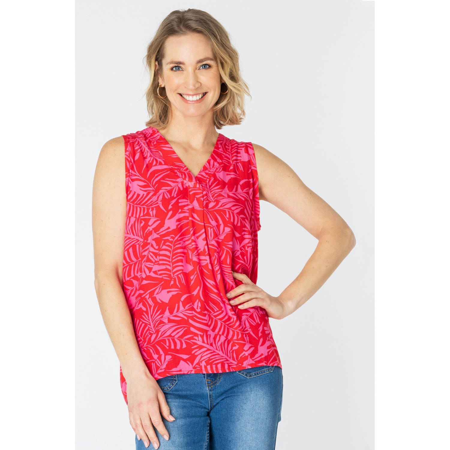 ES&SY mouwloze top roze