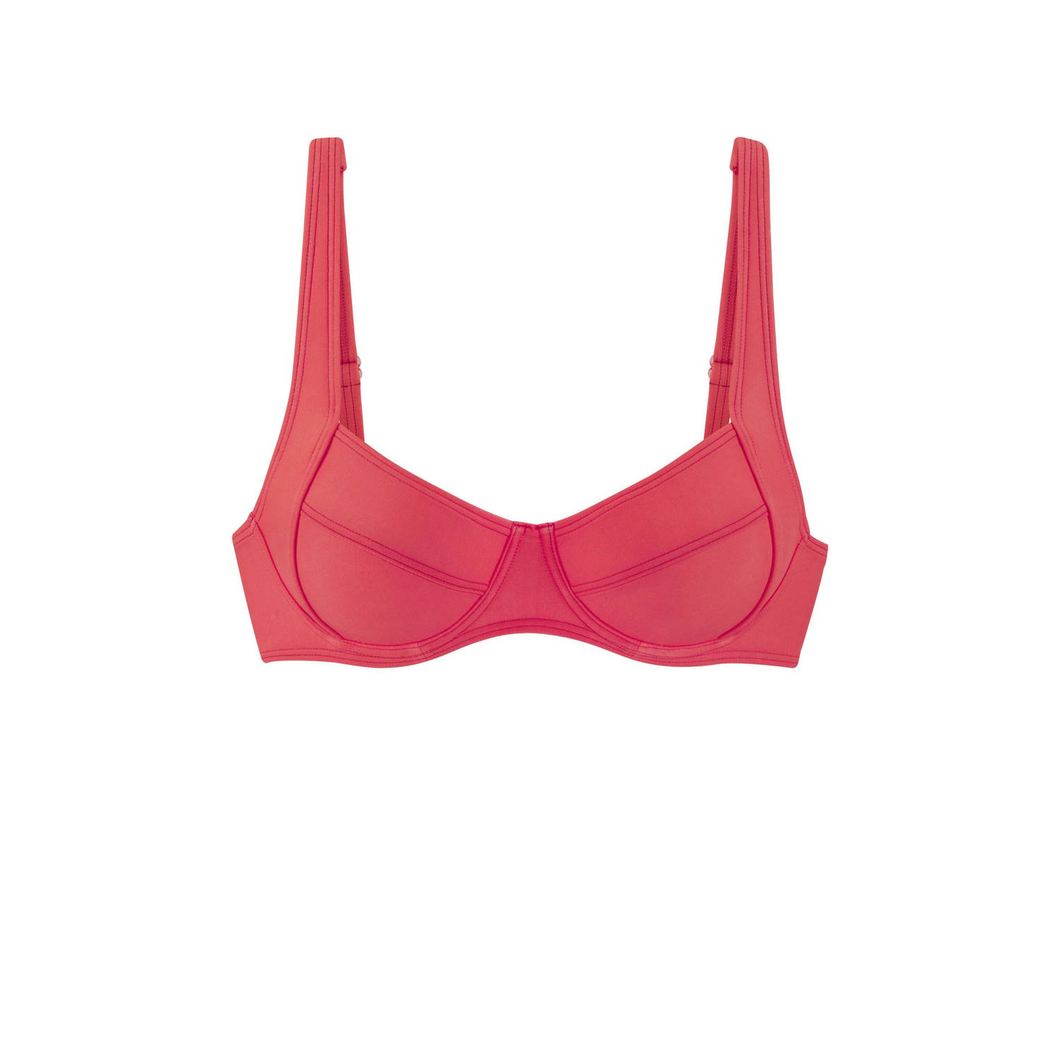 Lascana niet-voorgevormde beugel bikinitop koraalrood