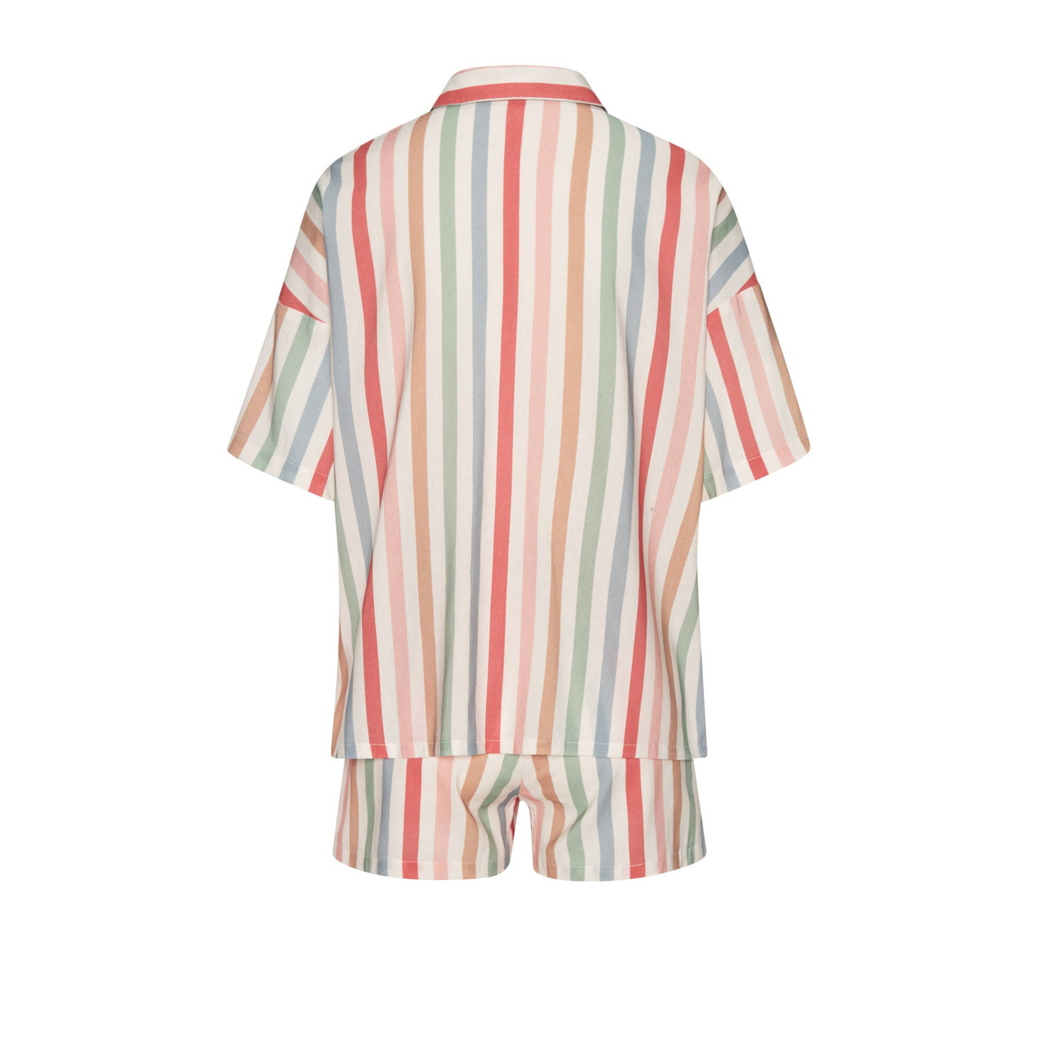 Lascana shortama ecru rood blauw