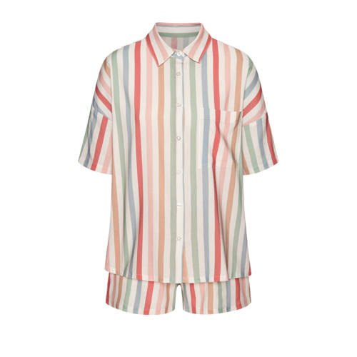 Lascana shortama ecru/rood/blauw afbeelding