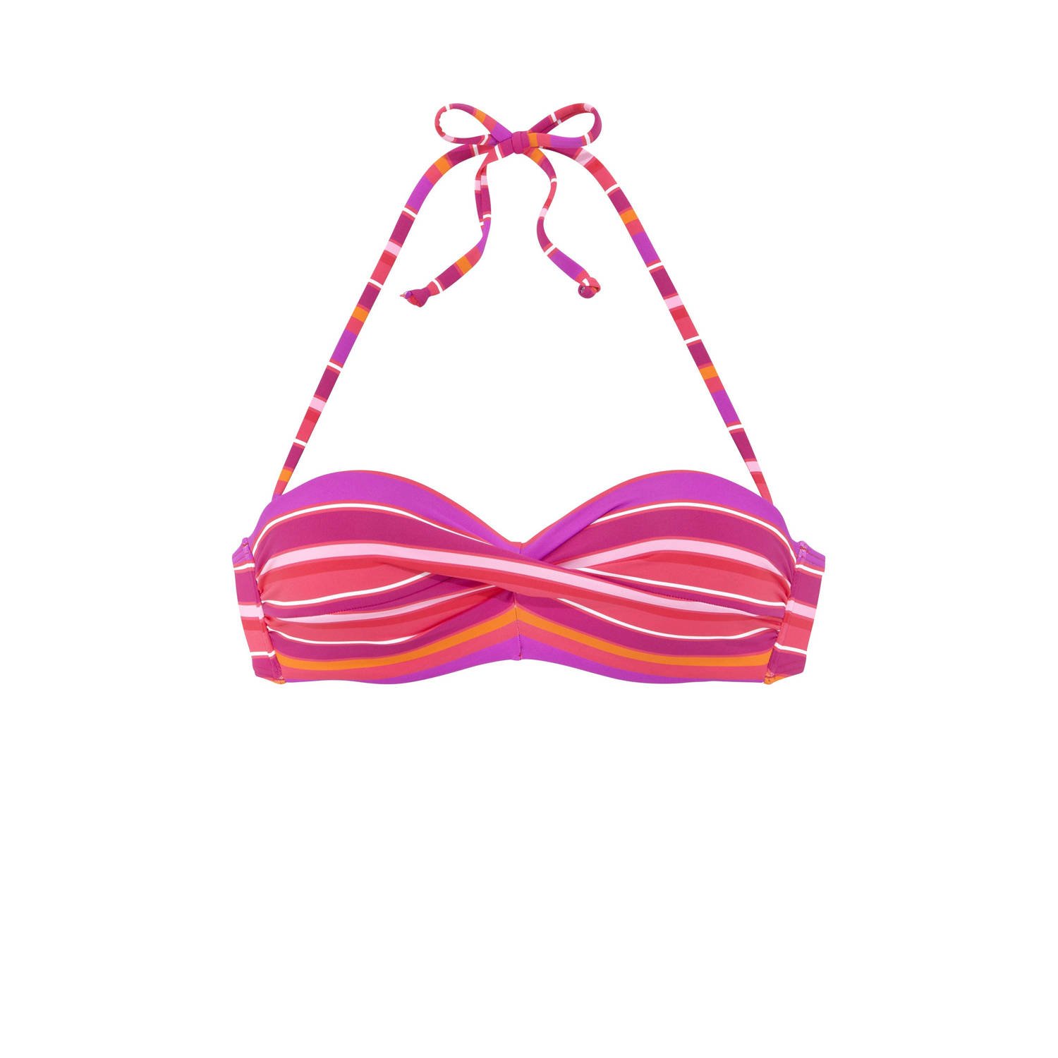 S.Oliver RED LABEL Beachwear Beugelbikinitop in bandeaumodel Fun in een trendy streepdessin