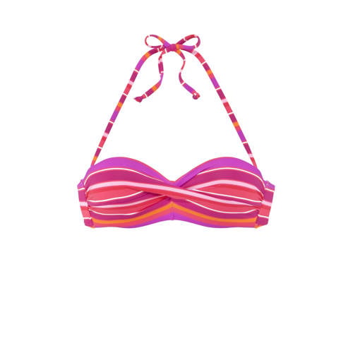 s.Oliver voorgevormde strapless bandeau bikinitop roze afbeelding