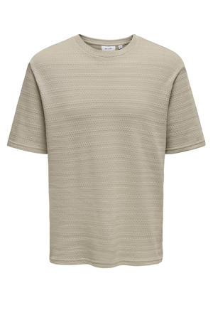 regular T-shirt gebreid beige
