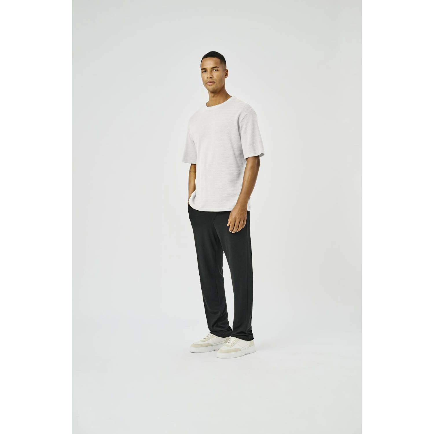 ONLY & SONS T-shirt met ingebreid patroon wit