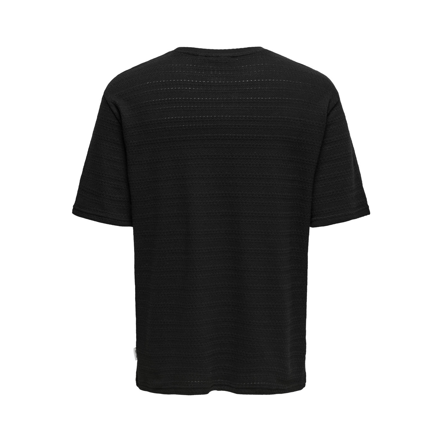 ONLY & SONS T-shirt met ingebreid patroon zwart