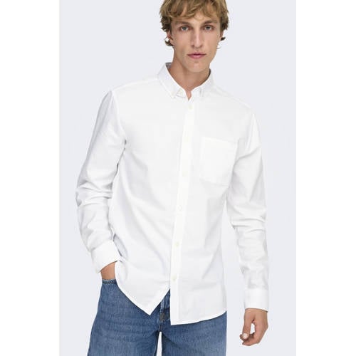 ONLY & SONS slim fit overhemd ONSALVARO wit afbeelding
