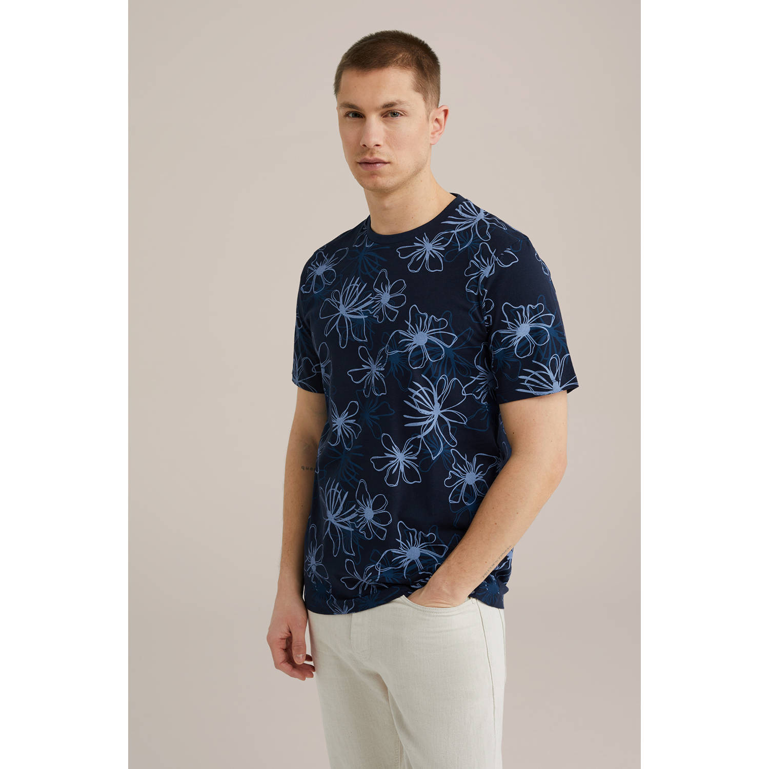 WE Fashion T-shirt donkerblauw