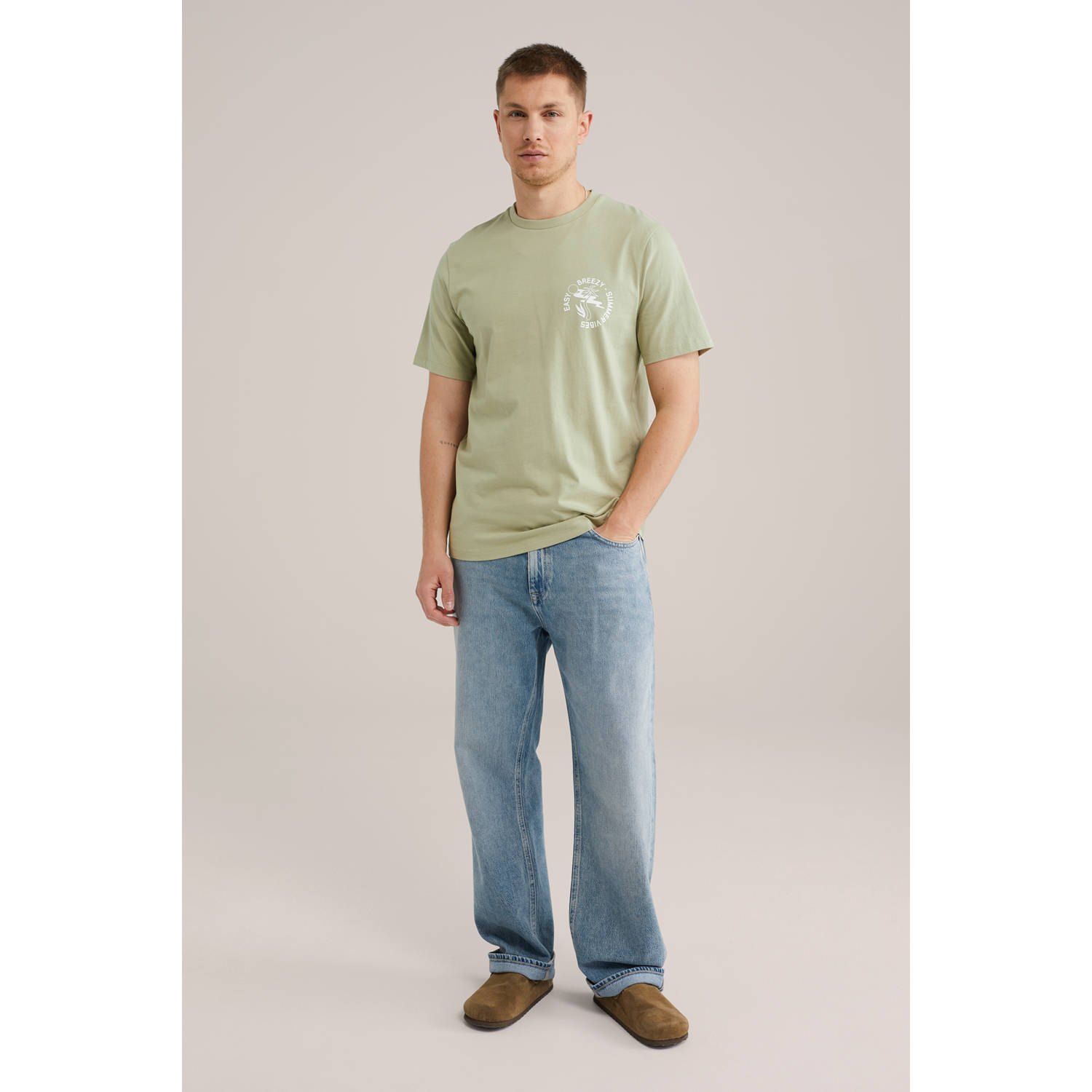 WE Fashion T-shirt lichtgroen
