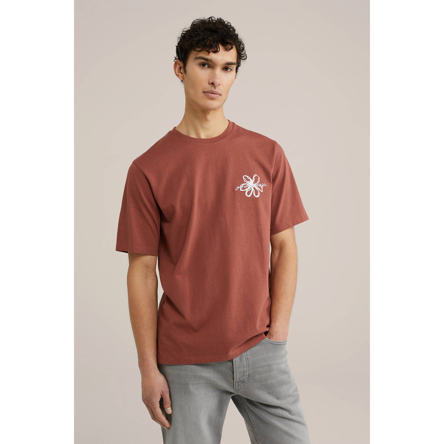 WE Fashion T-shirt roodbruin