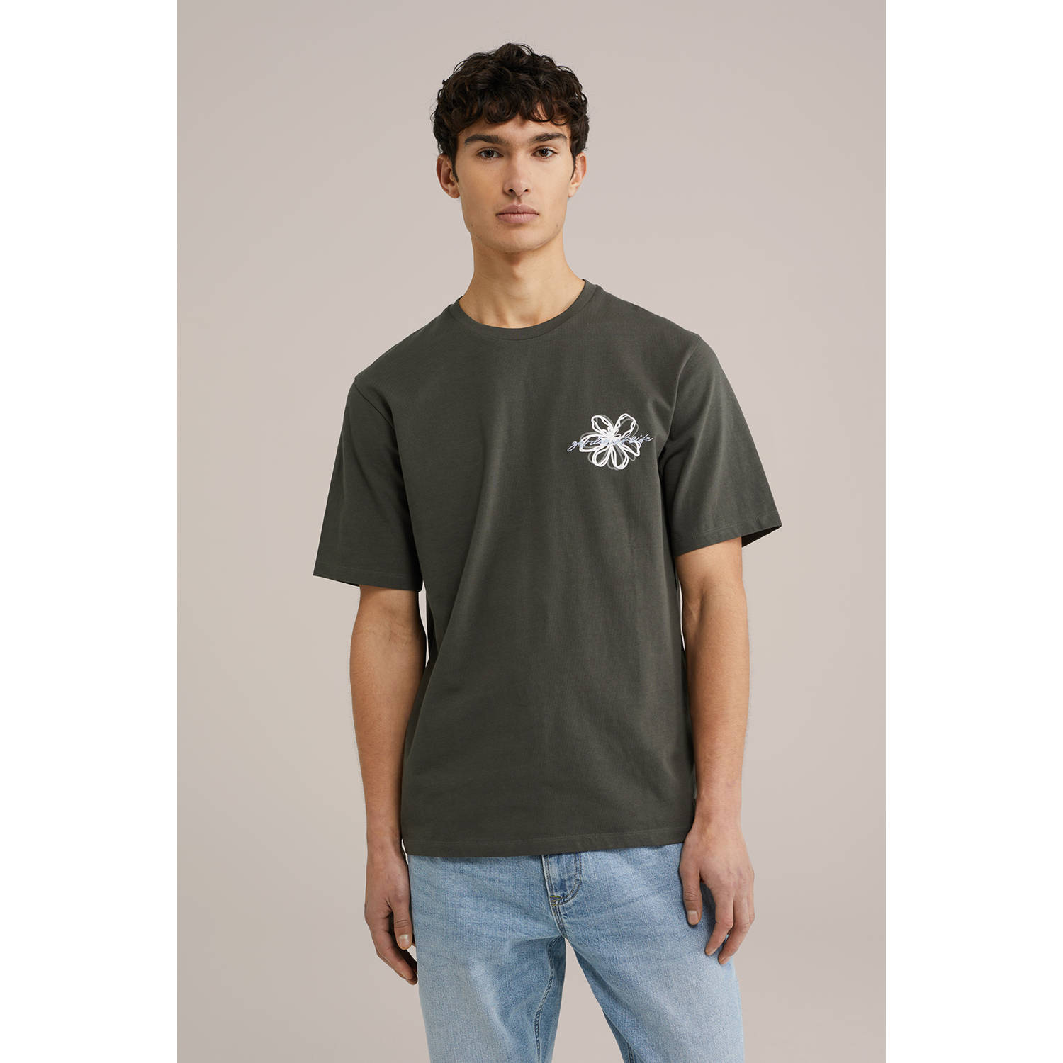 WE Fashion T-shirt donkergroen