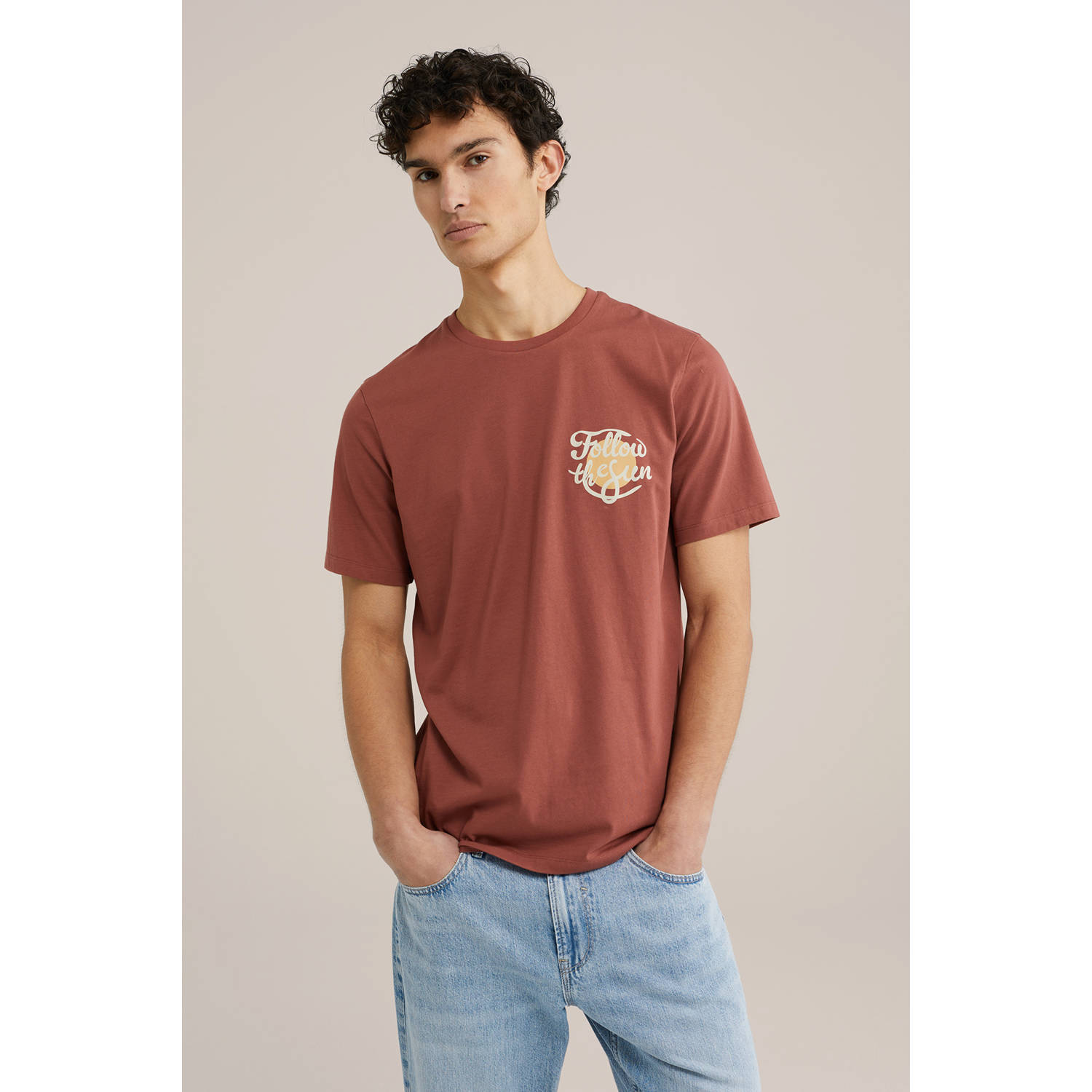 WE Fashion T-shirt roodbruin