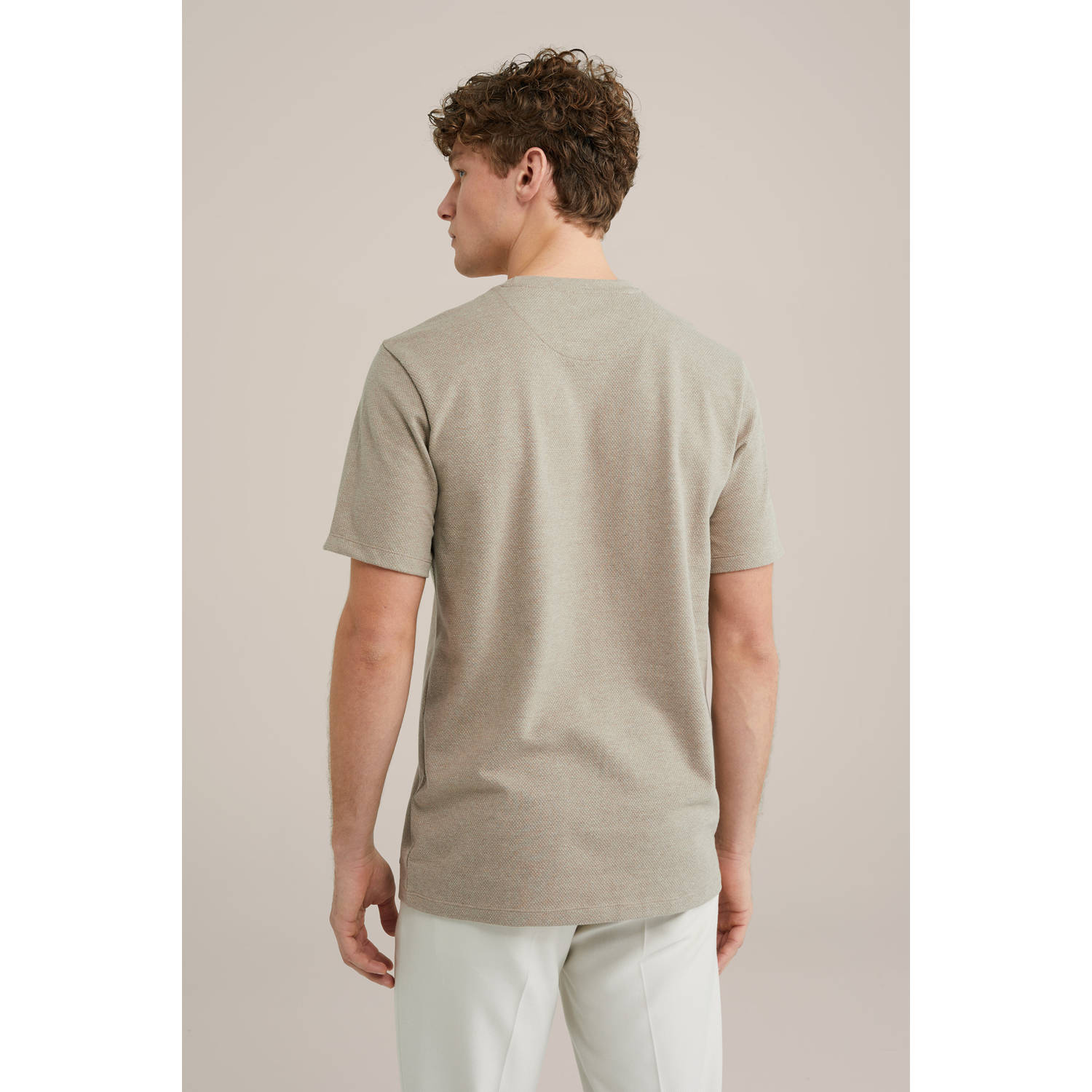 WE Fashion T-shirt met textuur beige