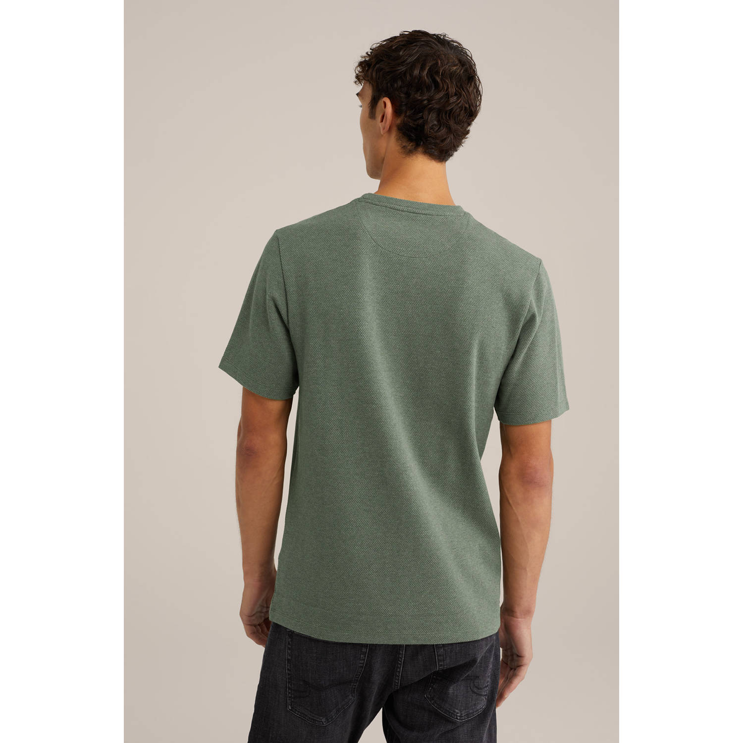 WE Fashion T-shirt met textuur groen