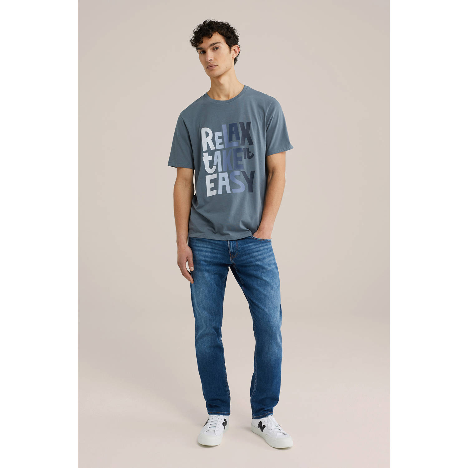WE Fashion T-shirt grijsblauw